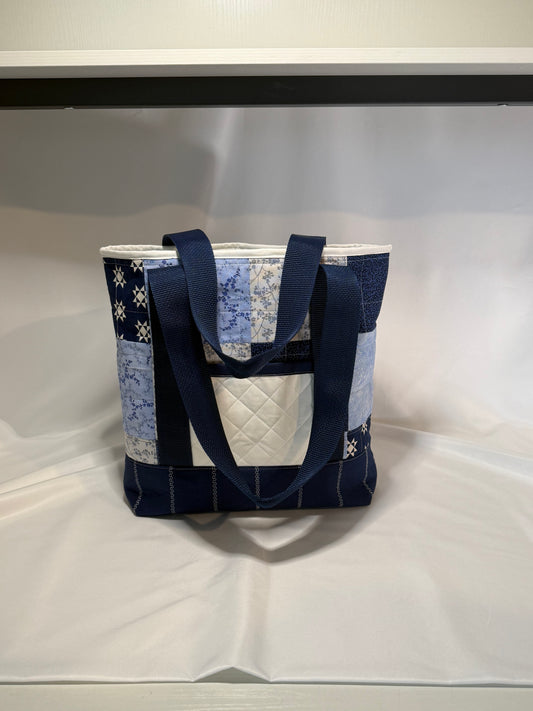Everyday Mini Tote- True Blues Patchwork