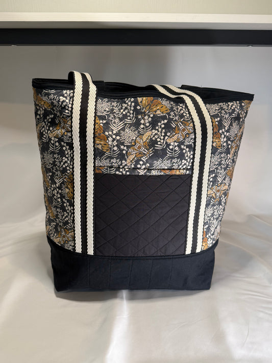 Everyday Tote Bag- Black Moths