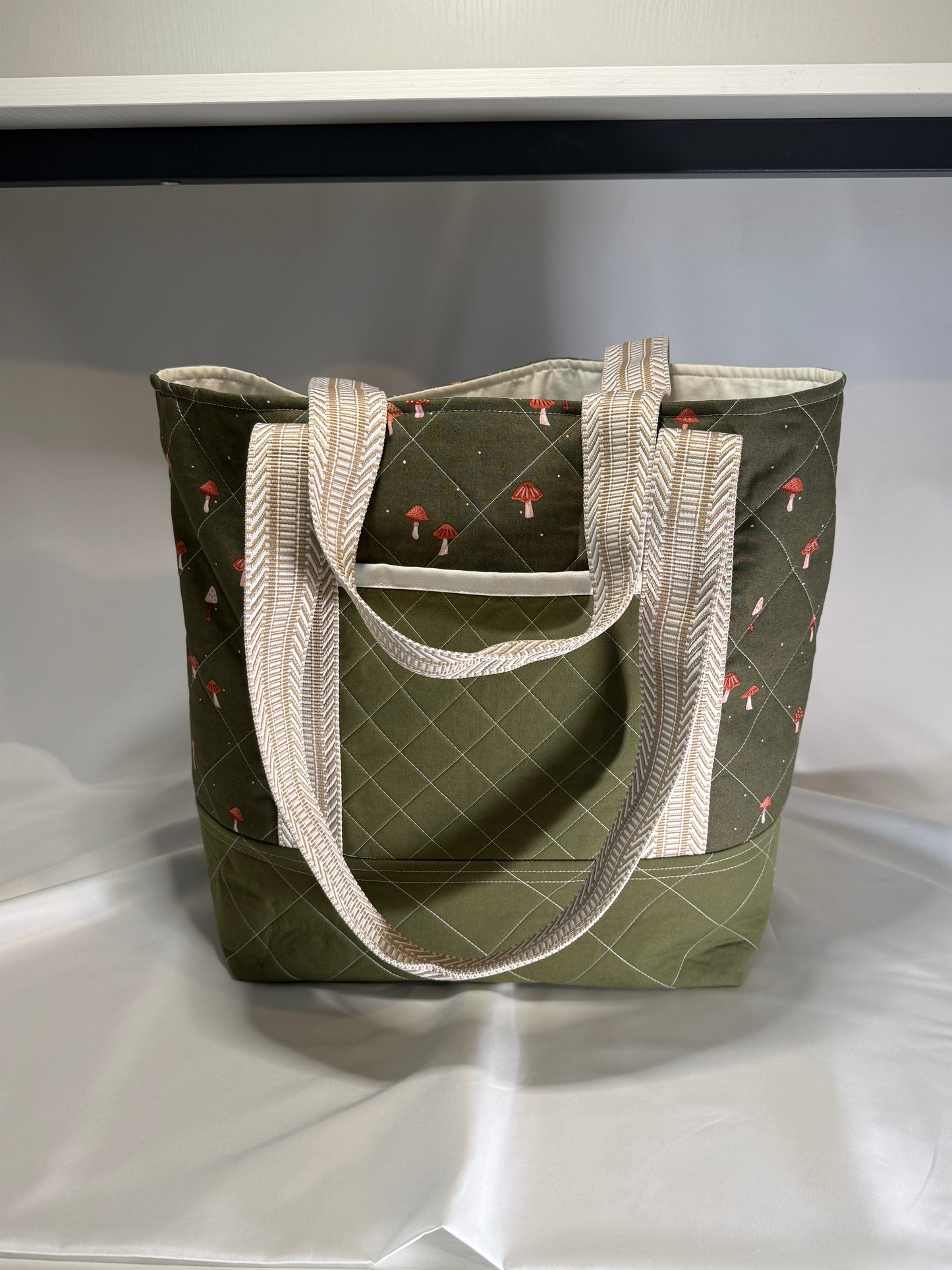 Everyday Tote Bag- Olive Mushrooms
