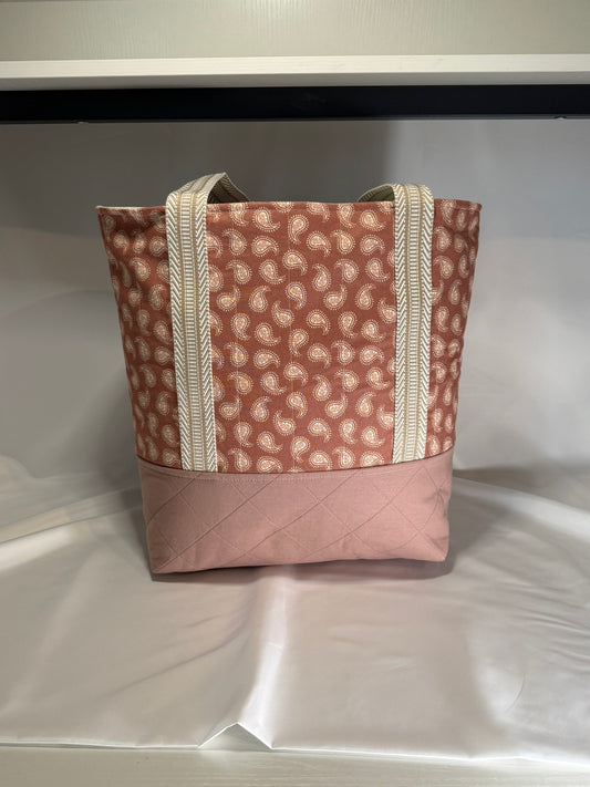 Everyday Tote Bag- Mauve Paisley