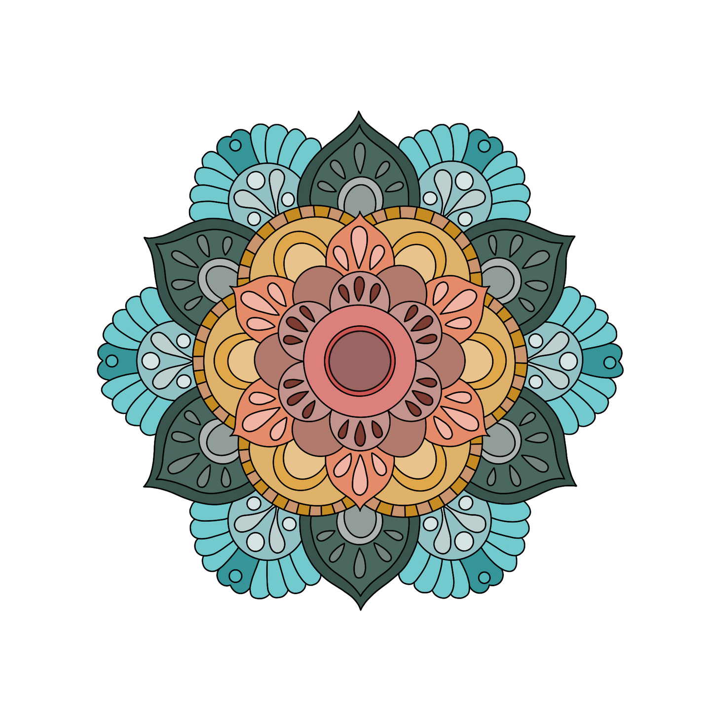 Summer Camp Mandala Sticker