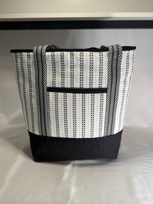 Classic Everyday Tote Bag- Black & White