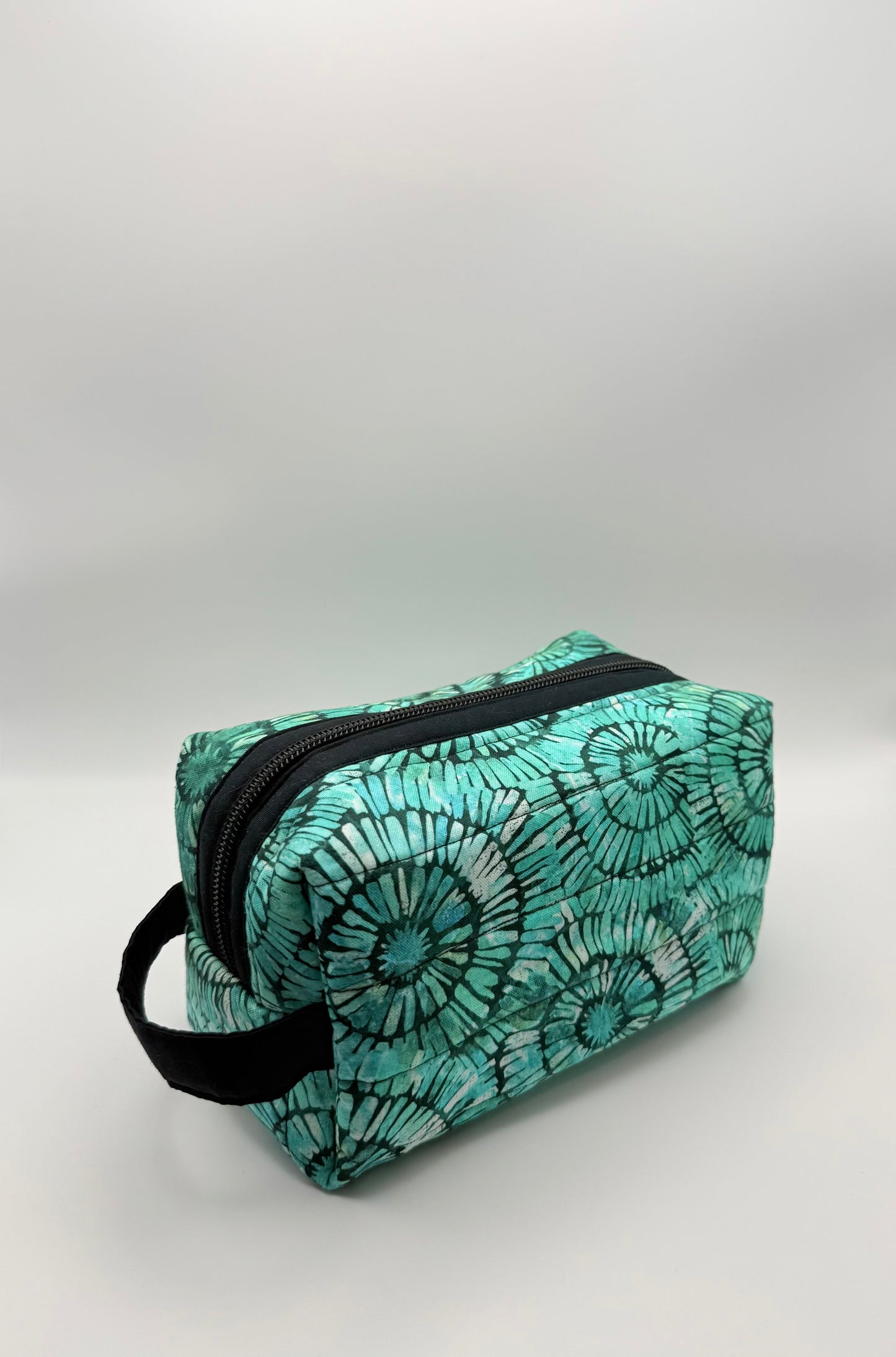 Small Travel Pouch- Teal Tie Dye