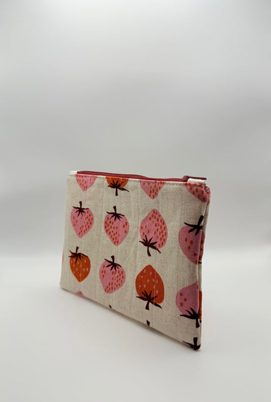 Slim Zip Pouch- Strawberry Fields
