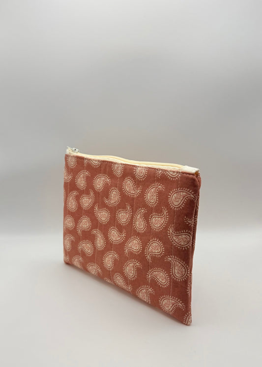 Slim Zip Pouch- Mauve Paisley