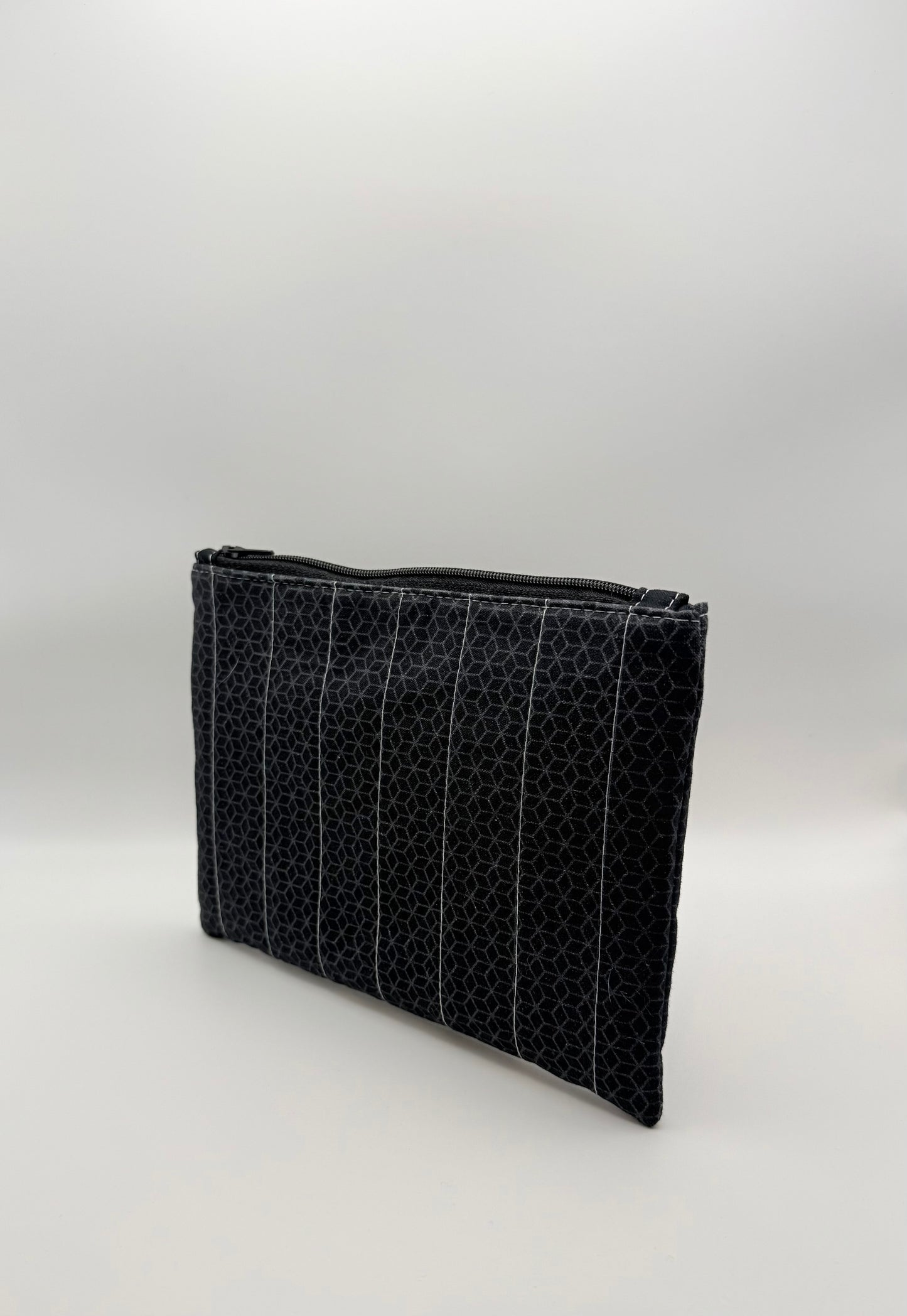 Slim Zip Pouch- Black Geometrics
