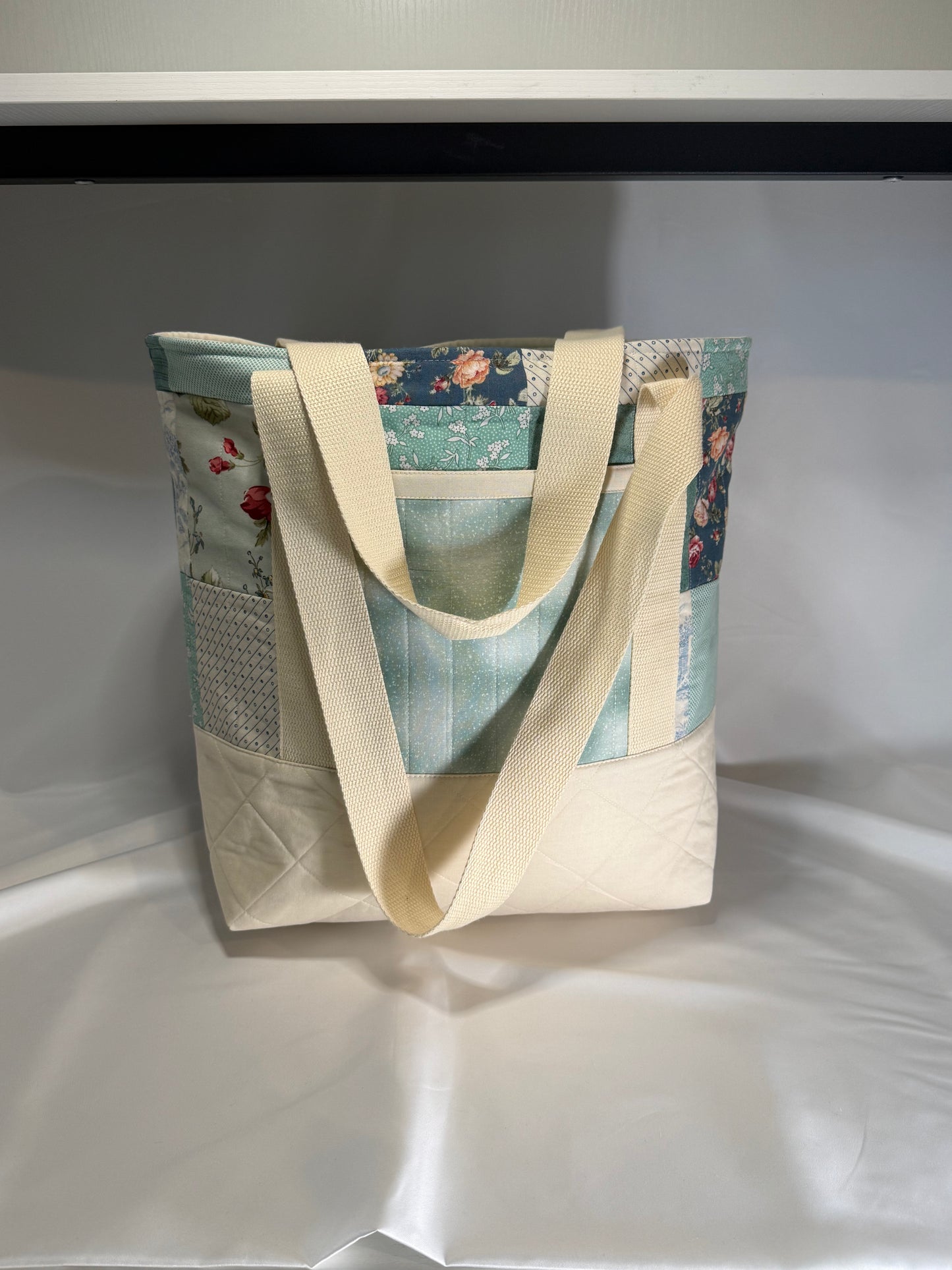 Everyday Tote Bag- Teal Dreams Patchwork I