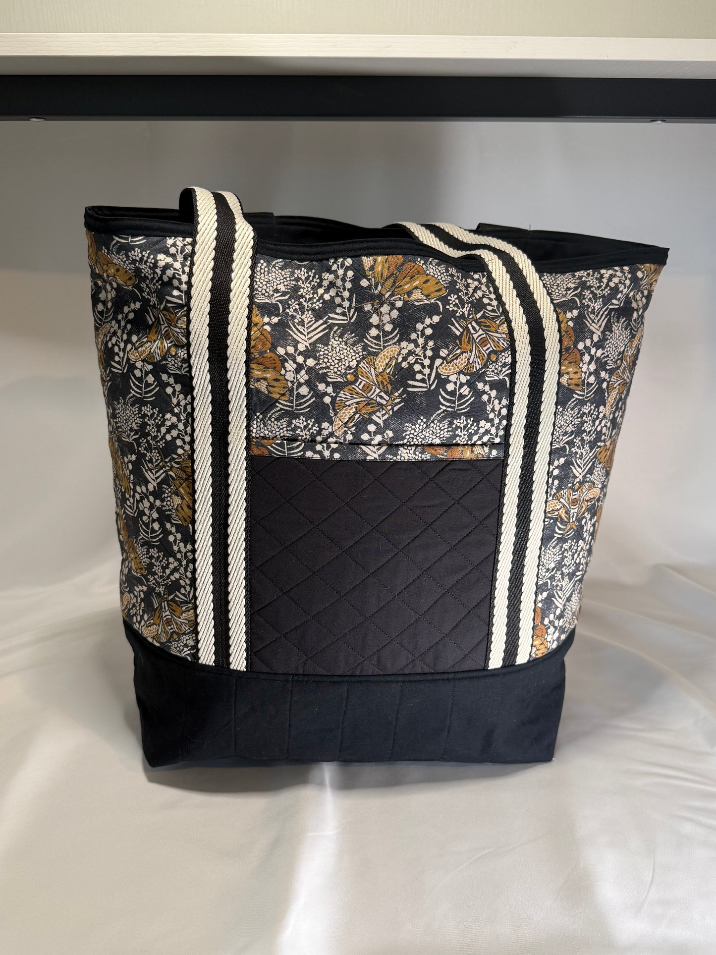 Everyday Tote Bag- Black Moths