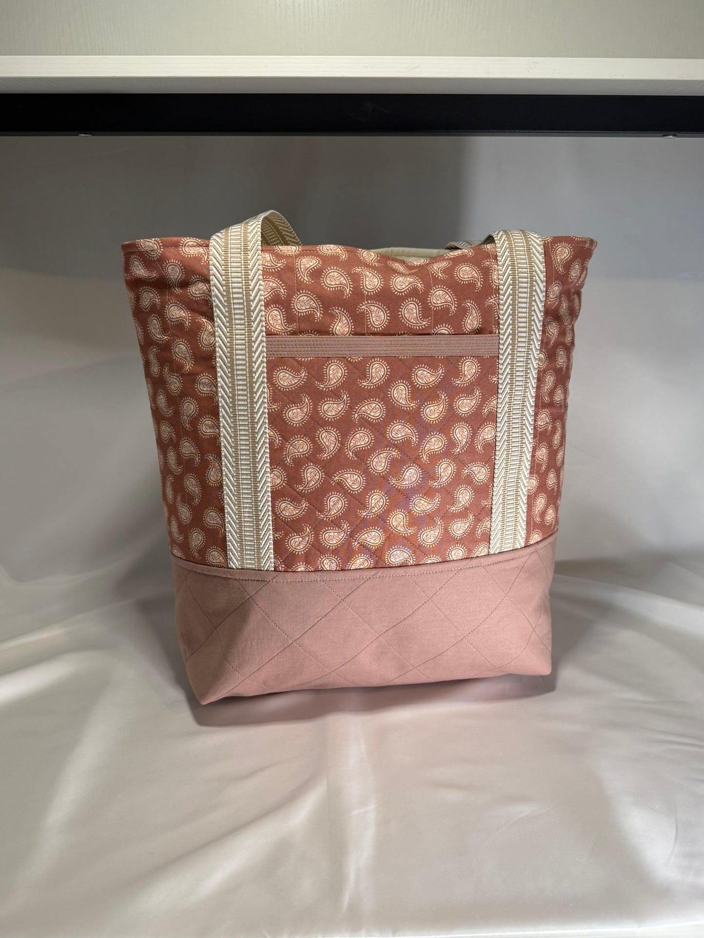 Everyday Tote Bag- Mauve Paisley
