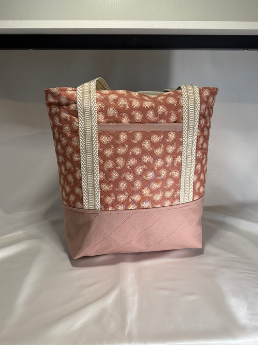 Everyday Tote Bag- Mauve Paisley