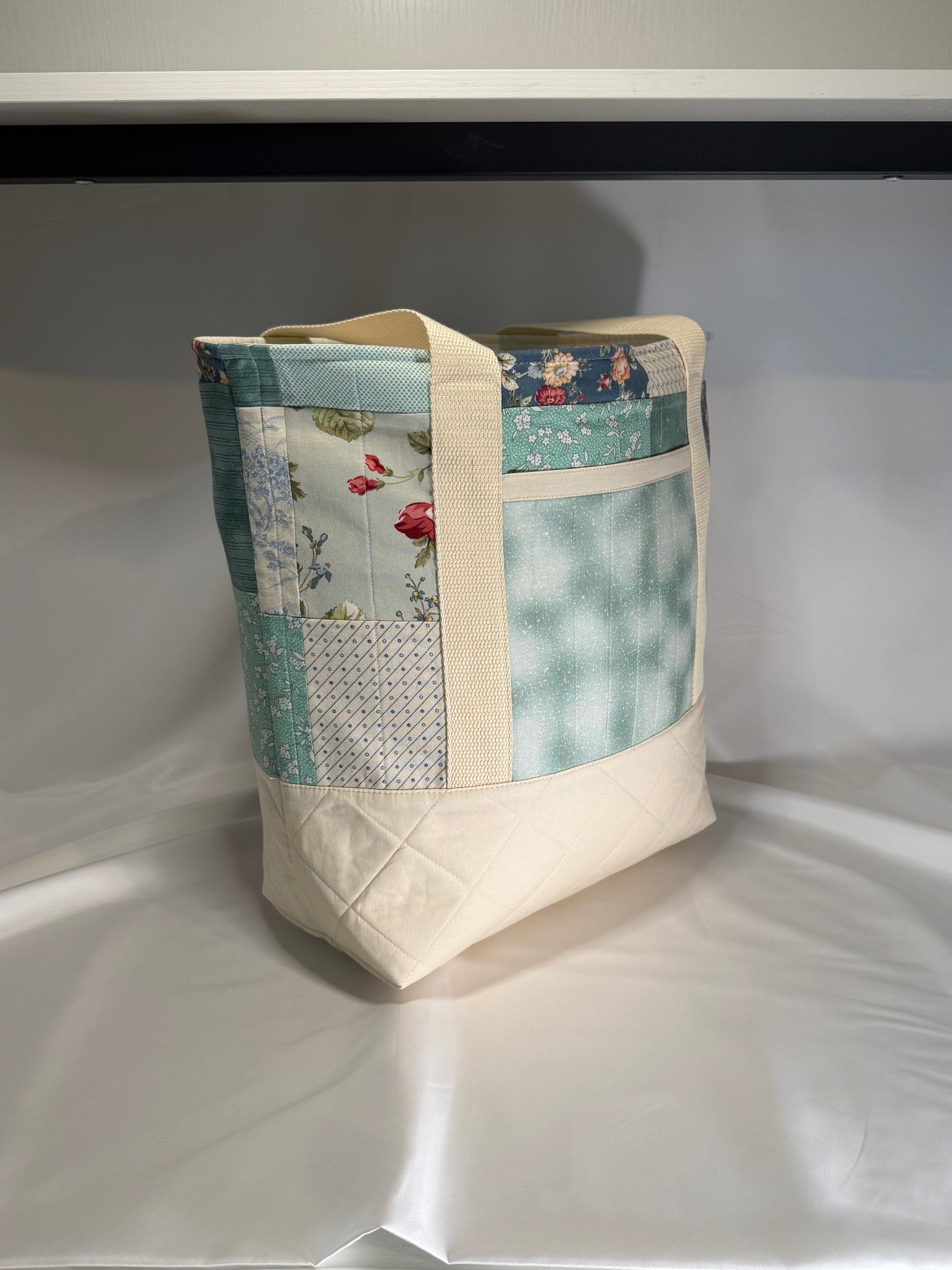 Everyday Tote Bag- Teal Dreams Patchwork I