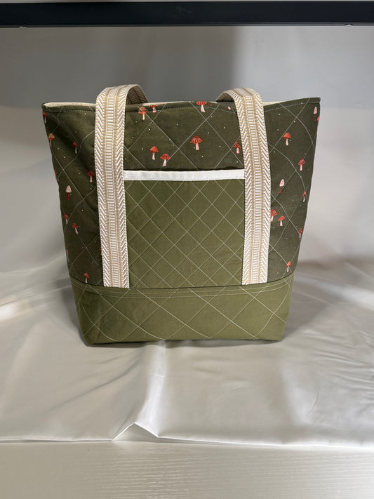 Everyday Tote Bag- Olive Mushrooms