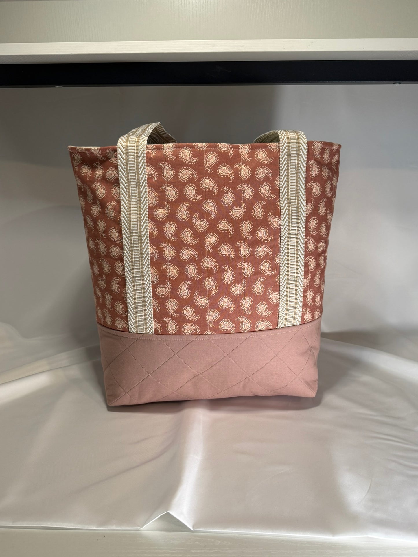Everyday Tote Bag- Mauve Paisley