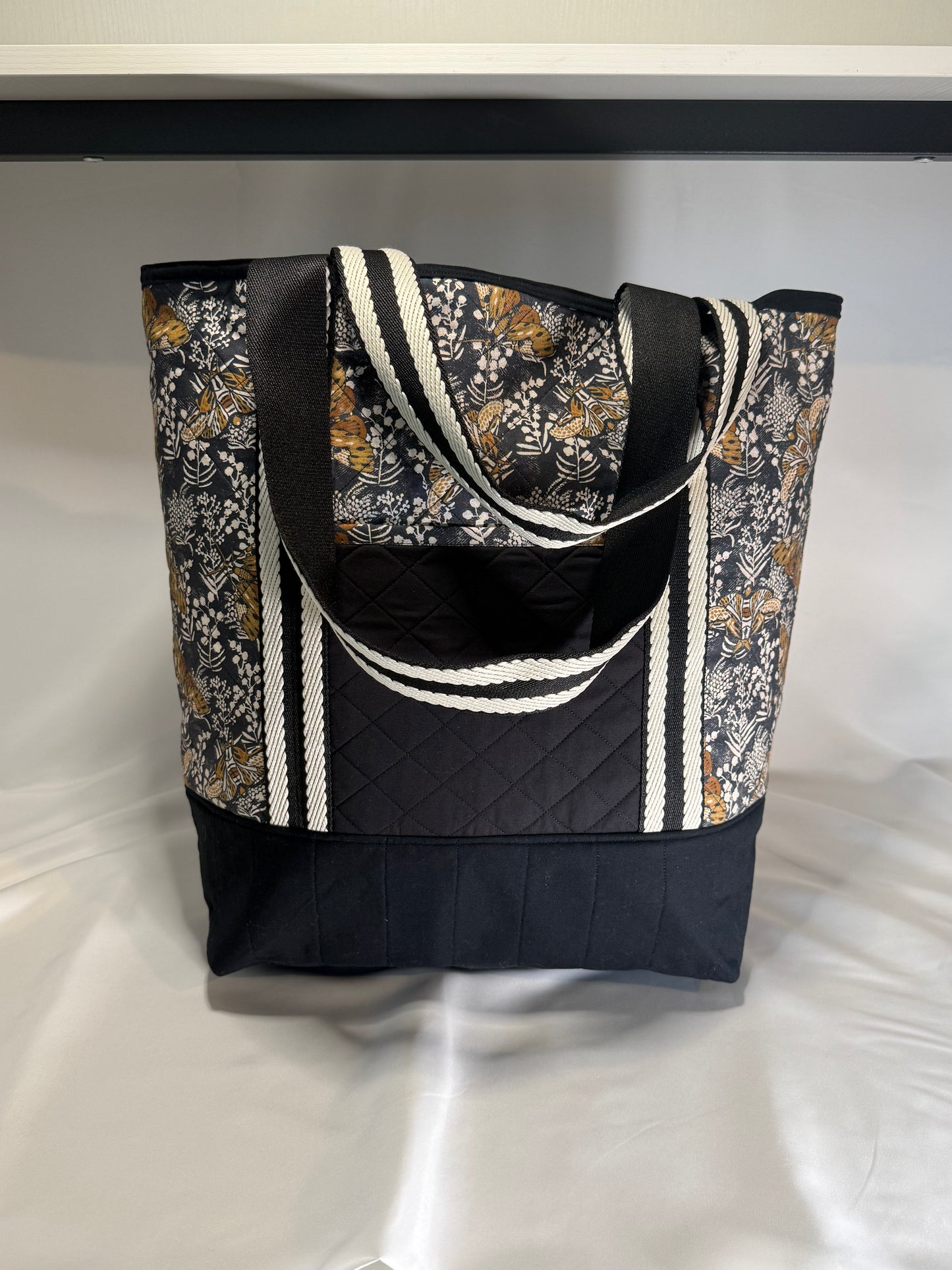 Everyday Tote Bag- Black Moths