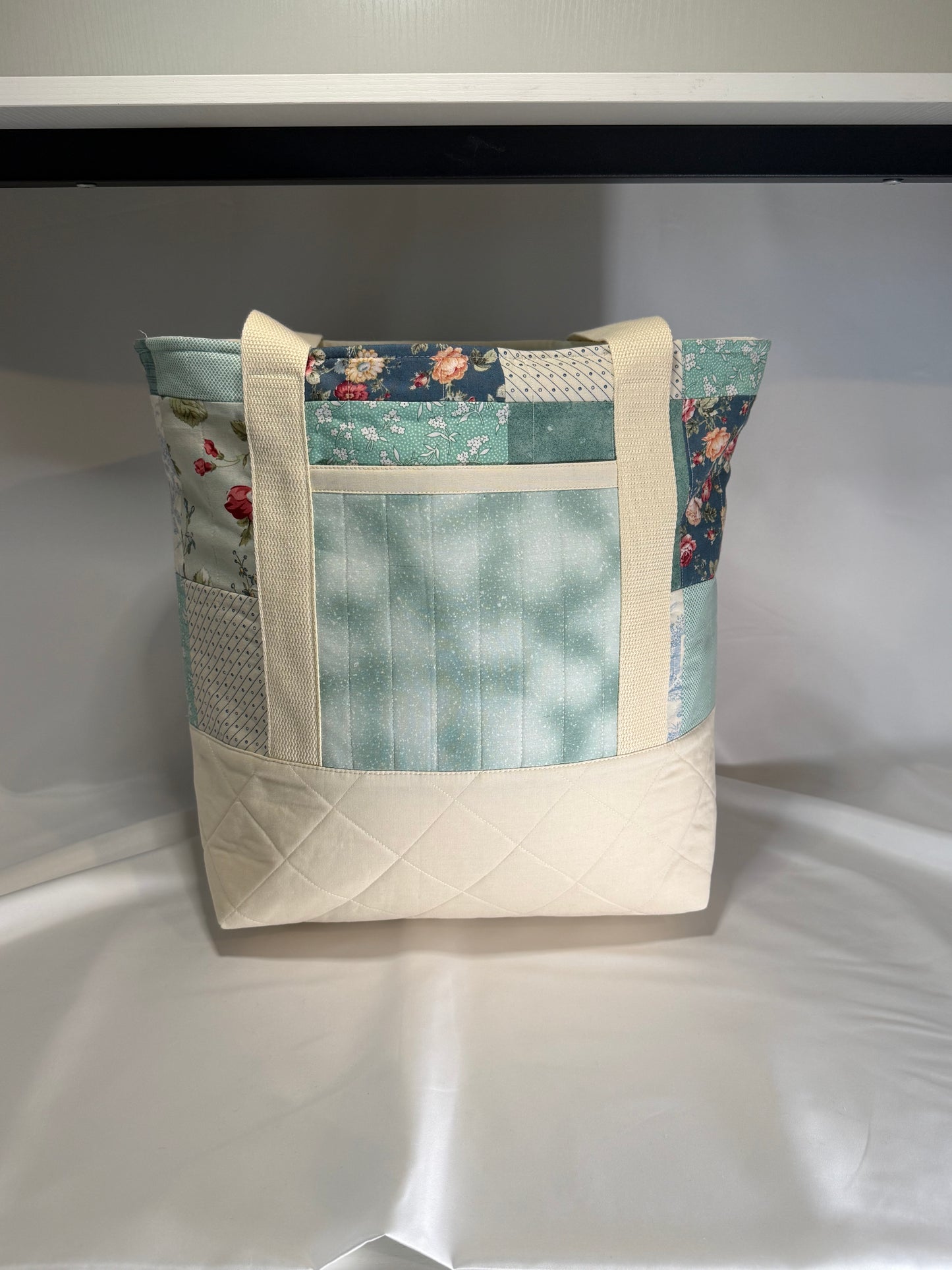 Everyday Tote Bag- Teal Dreams Patchwork I