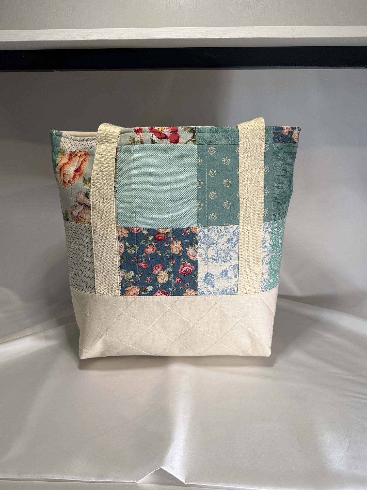 Everyday Tote Bag- Teal Dreams Patchwork II