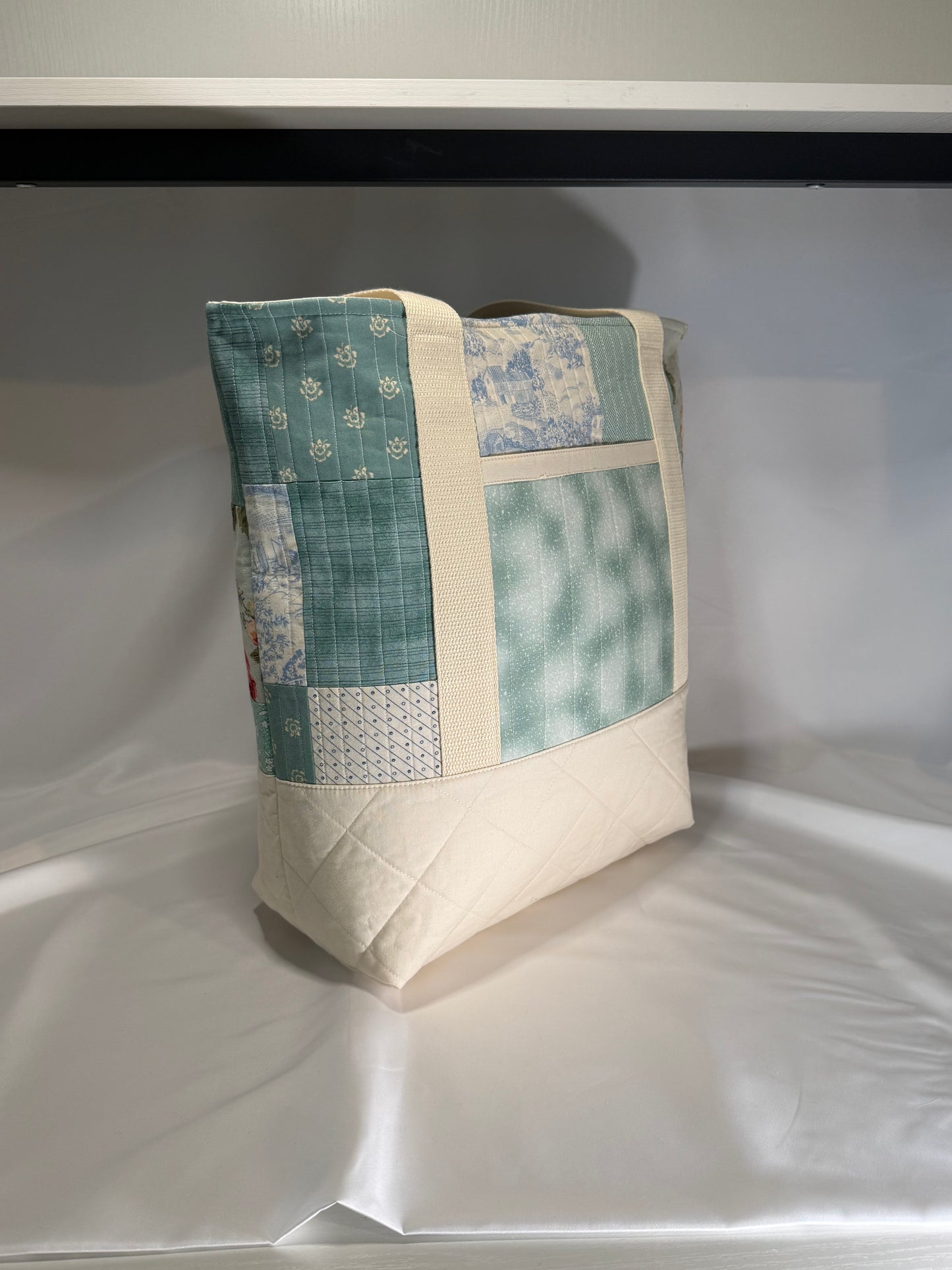 Everyday Tote Bag- Teal Dreams Patchwork II