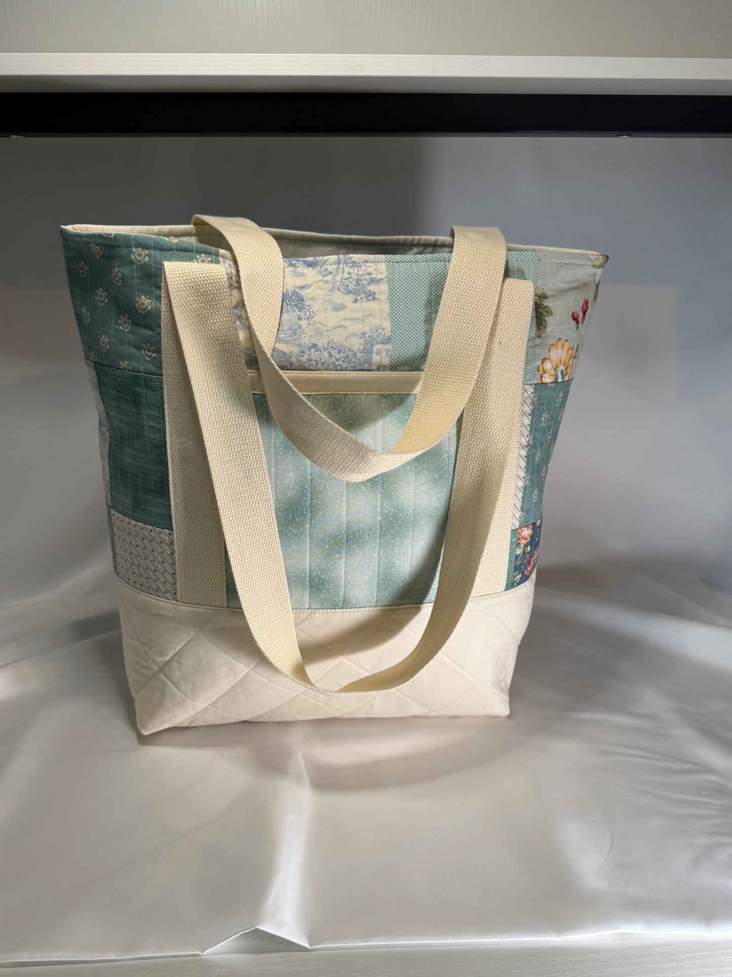 Everyday Tote Bag- Teal Dreams Patchwork II