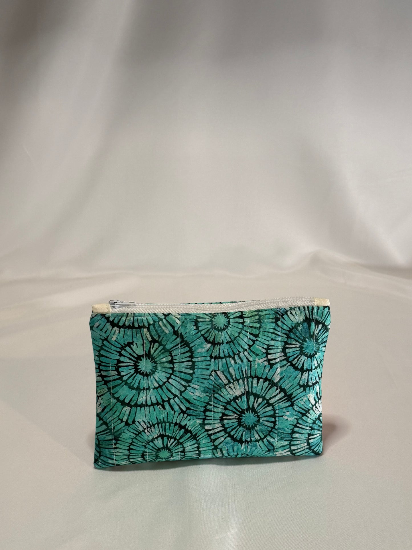 Slim Zip Pouch- Teal Tie Dye