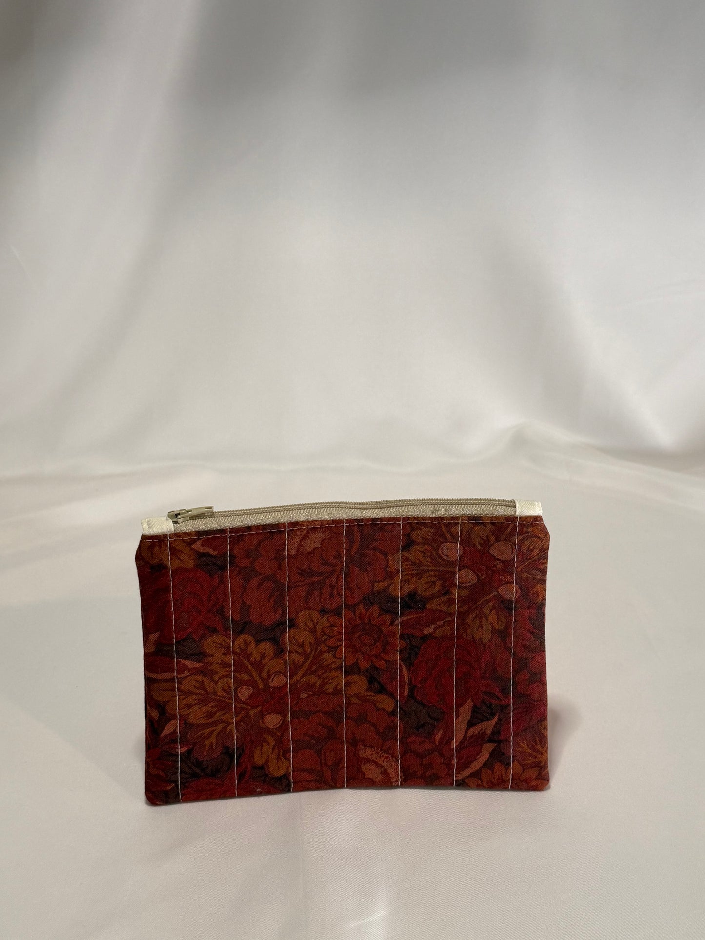 Slim Zip Pouch- Amber Leaves