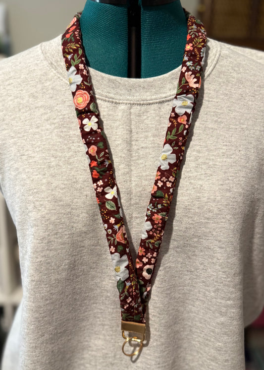 Scrunchie Lanyard- Lg. Pink Floral