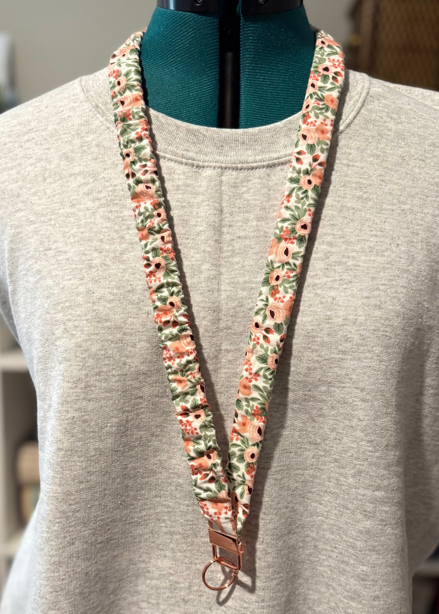 Scrunchie Lanyard- Sm. Pink Floral