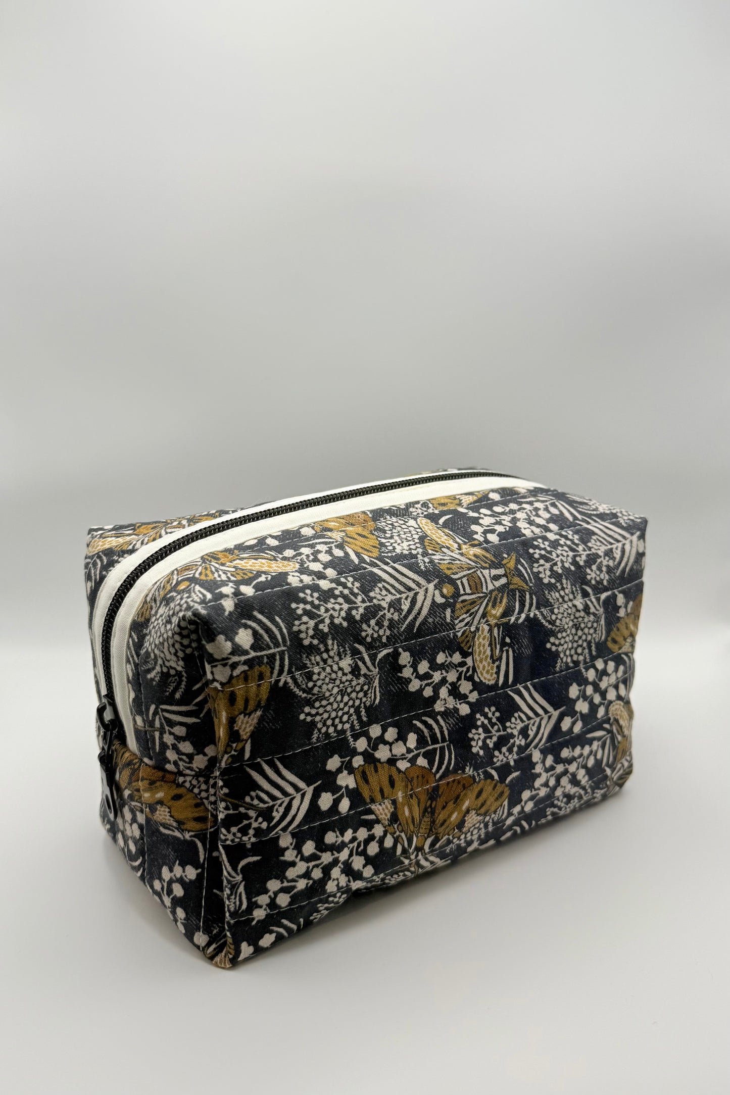 Medium Travel Pouch- Black Moths