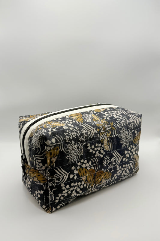 Medium Travel Pouch- Black Moths
