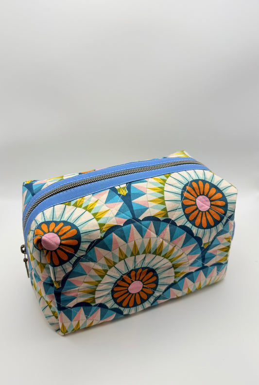 Medium Travel Pouch- Carnival Blue