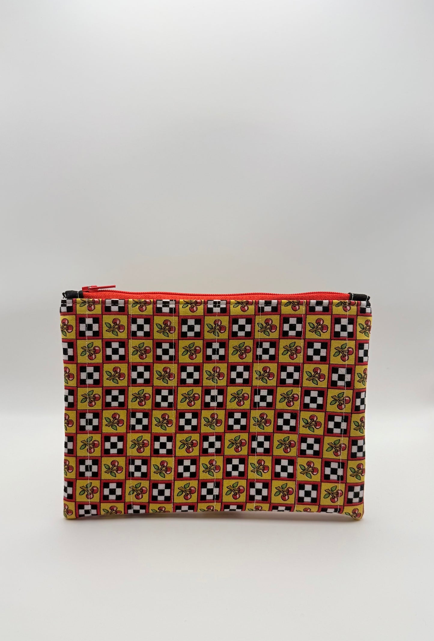 Slim Zip Pouch- Race Track Cherries