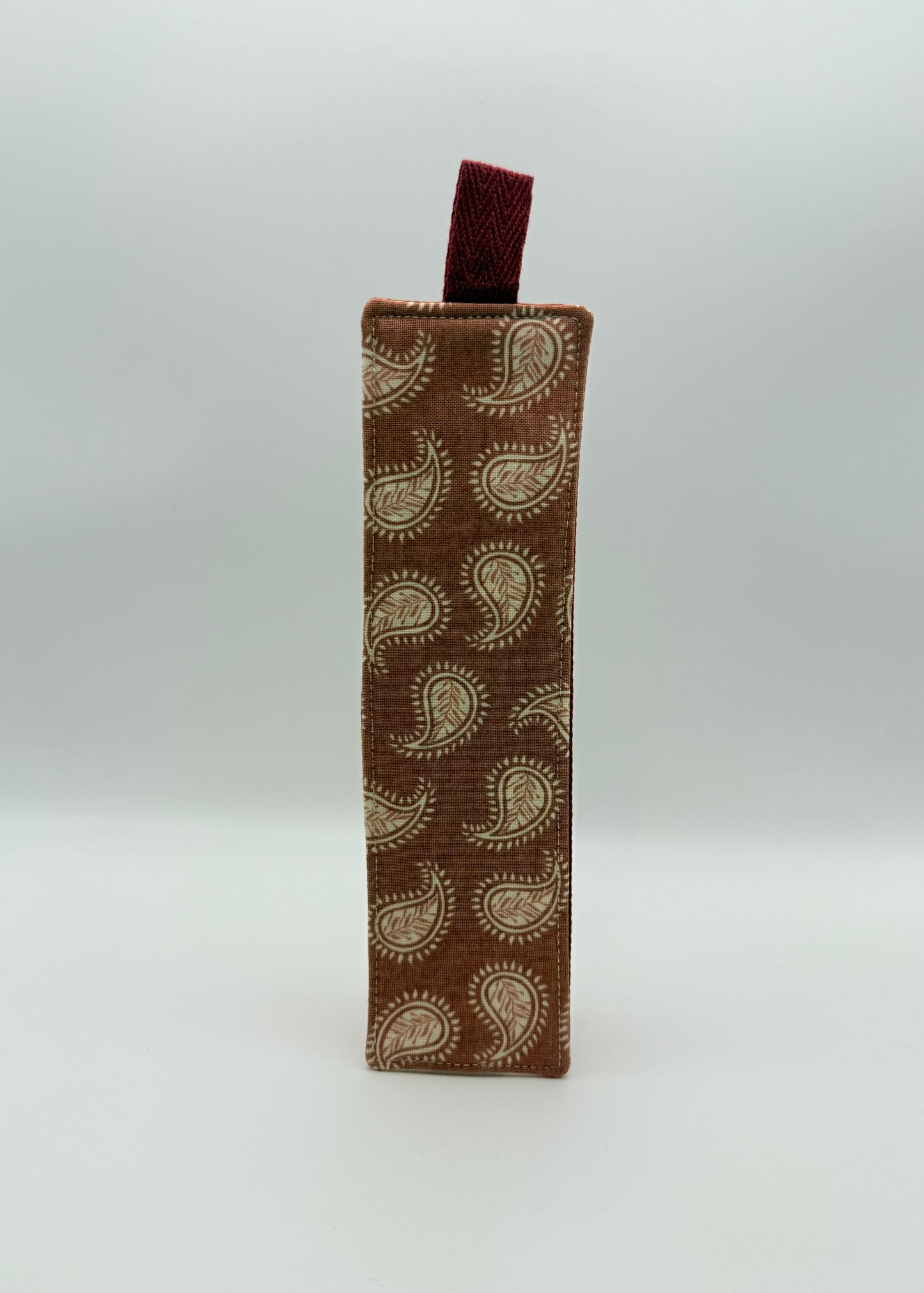 Quilted Bookmark- Mauve Paisley