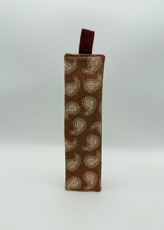Quilted Bookmark- Mauve Paisley